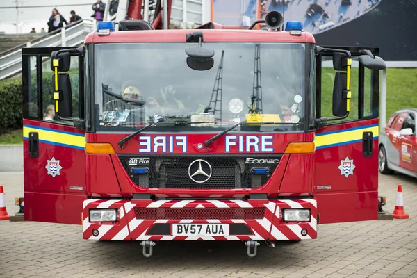 London, Wielka Brytania - 20 października: Szczegóły brytyjski silnik fire. Firefigh — Zdjęcie stockowe