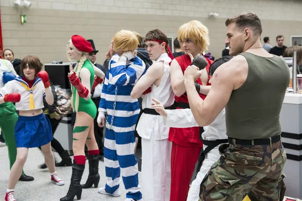 Street Fighter cosplayers — Stock fotografie