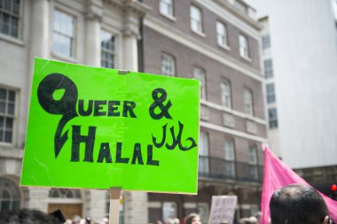 London, İngiltere - 29 Haziran: baker g de sokak içinde Müslüman gey posteri