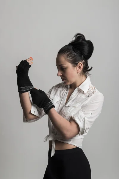 Lindo boxeador femenino — Foto de Stock