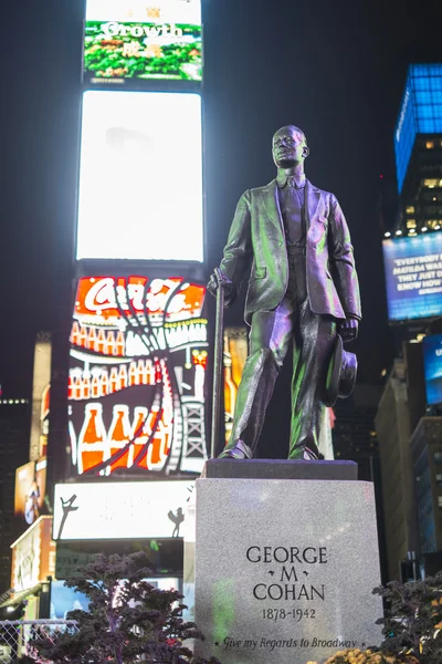 New york, bize - 22 Kasım: heykel george m. cohan s times. — Stok fotoğraf