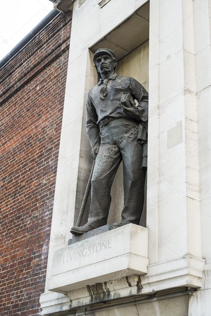LONDON, UK - NOVEMBER 13: Statue of African explorer David Livin