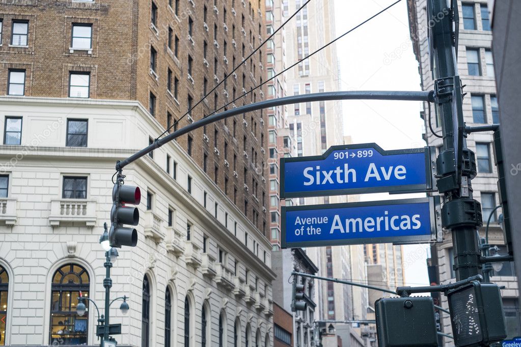 NEW YORK, US - NOVEMBER 23: Sixth Avenue and Avenue of the Ameri