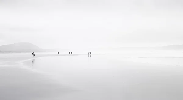 Mistige dag op het strand — Stockfoto