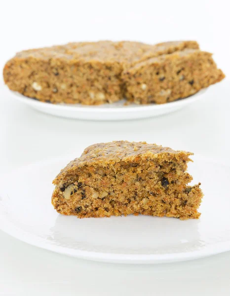 Homemade carrot cake, sliced cake — Stock Photo, Image