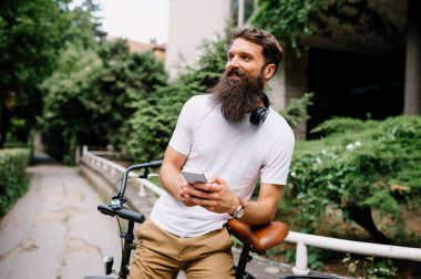 Cycling day in urban area - time for relax