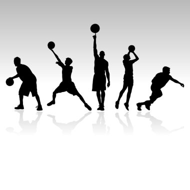 basketbol oyuncuları silhouettes