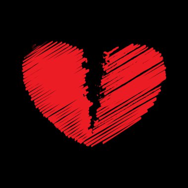 Kırık kırmızı kalp