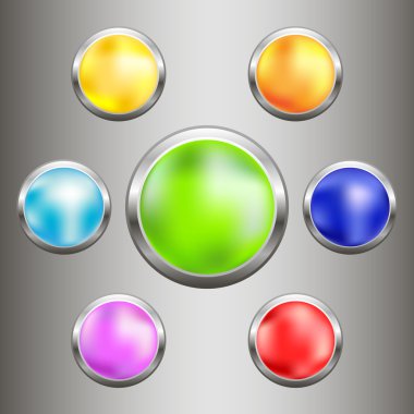 renkli metal düğme kümesi