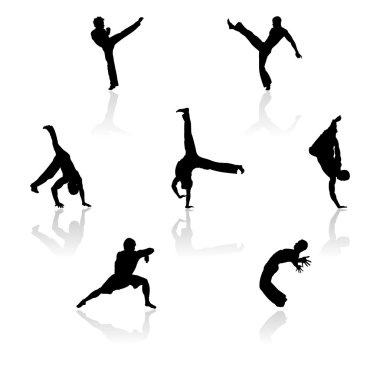 izole fighter silhouettes