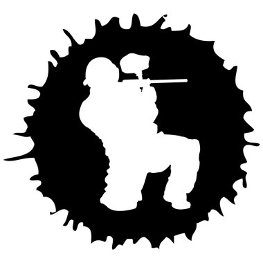 Bırak içine siluet siyah paintball