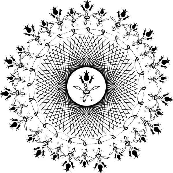 Arabesque circulaire florale — Image vectorielle