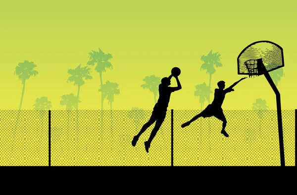Zwei Basketballspieler — Stockvektor