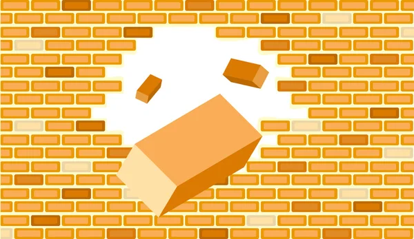 Mur de brique cassé — Image vectorielle