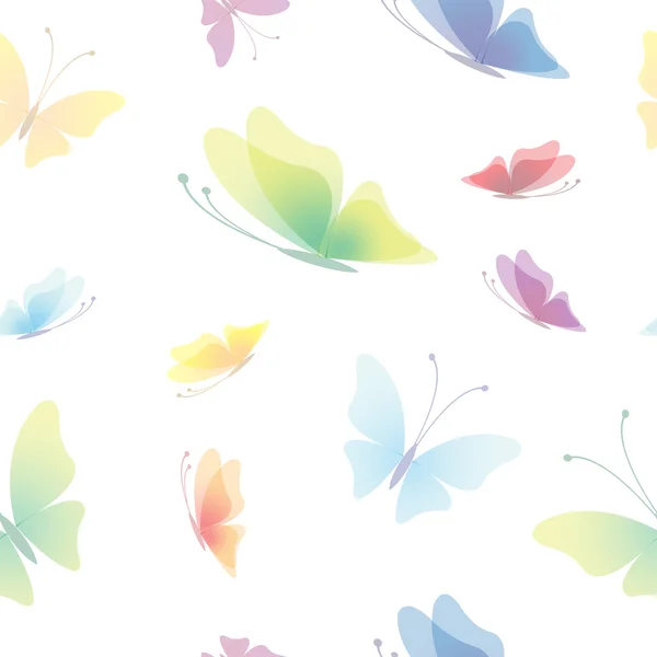 无缝只美丽的蝴蝶背景 — 图库矢量图片