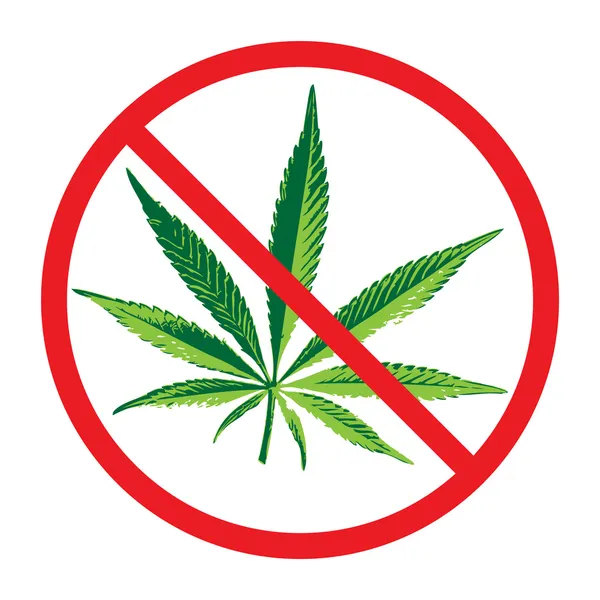 Cannabis verbod teken — Stockvector