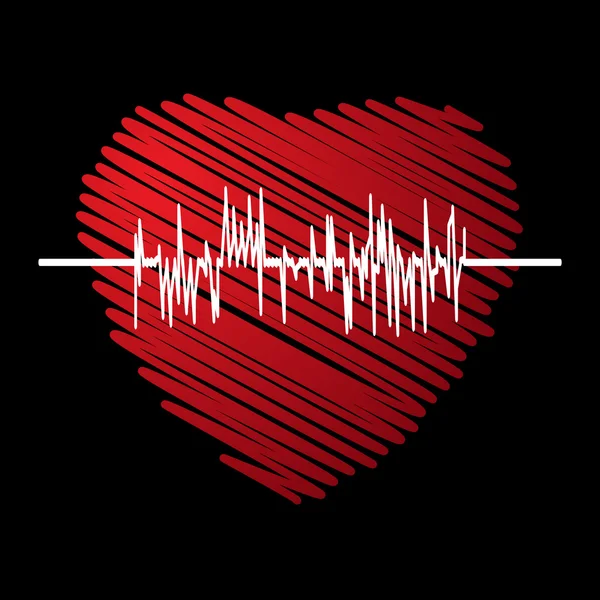 Srdce s kardiogram — Stockový vektor