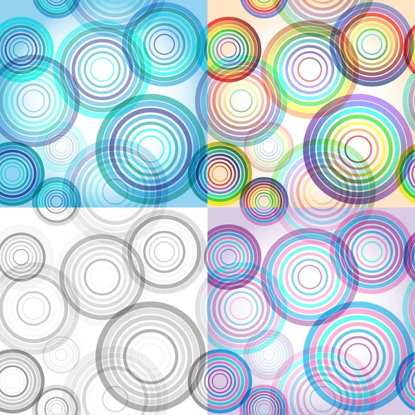 Set of four abstract circle patterns — Stock Vector