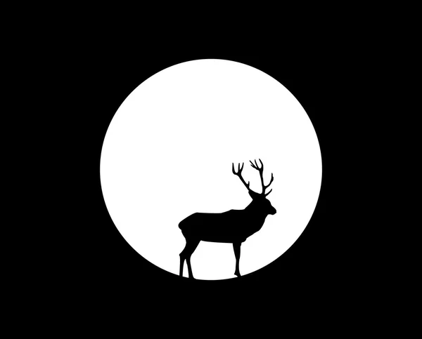 鹿在月光下 — 图库矢量图片