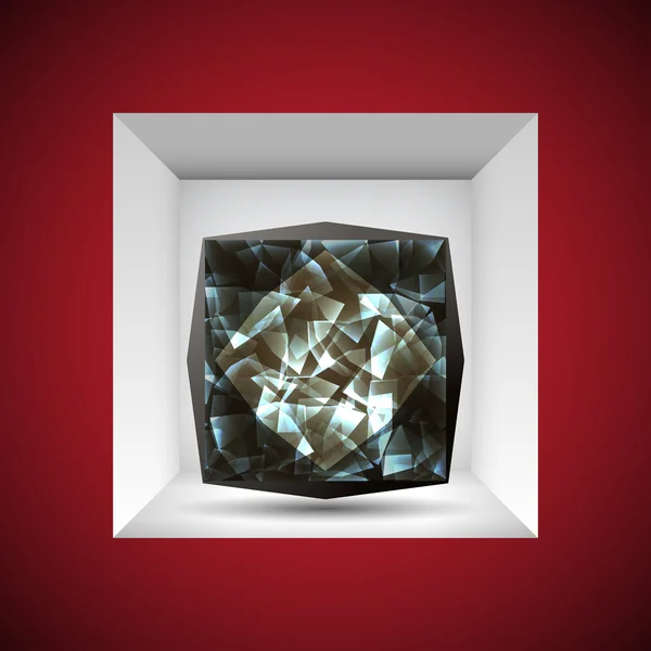 Cubo de cristal abstracto — Vector de stock