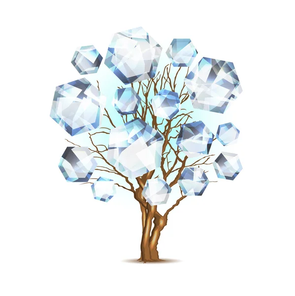 Diamond tree for your design — Stock Vector