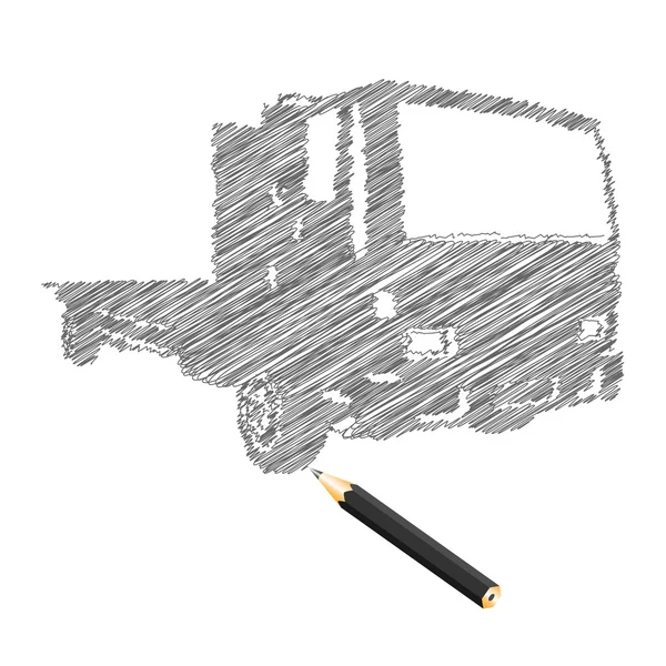 Hand-drown truck sketch — Stock Vector