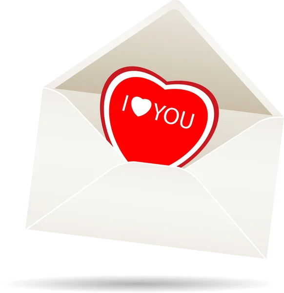 Envelope with valentine postcard — Stock Vector