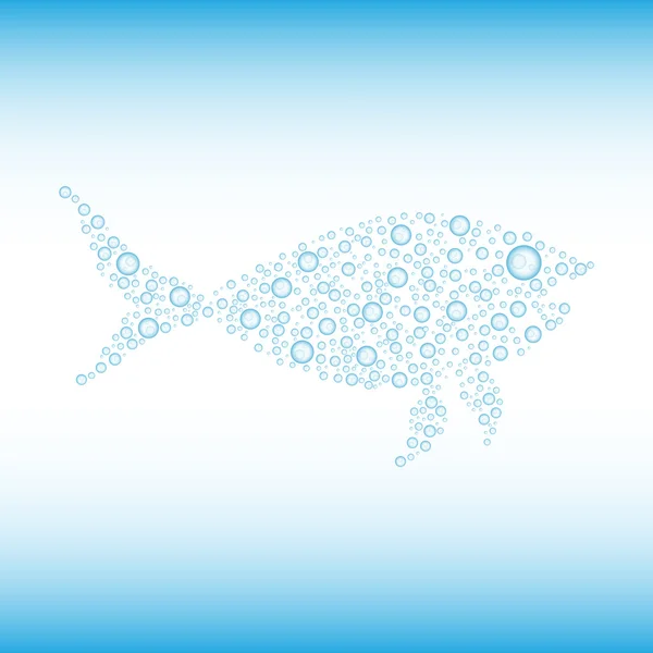 Bubble fish on blue background — Stock Vector