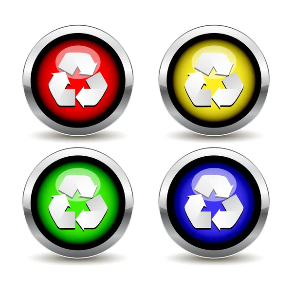 Recycling buttons set — Stock Vector