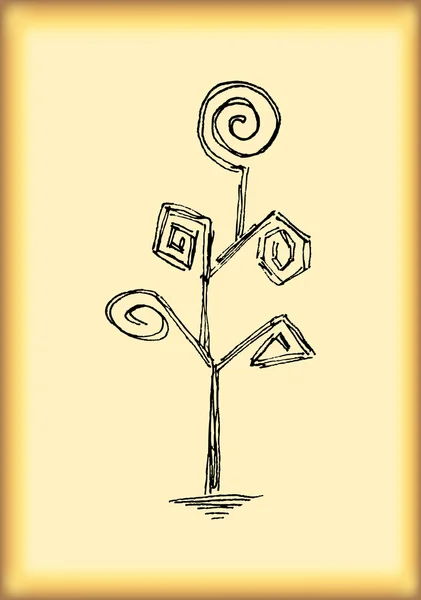 Hand dras träd växt — Stock vektor