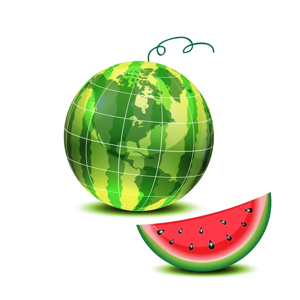 Terra como uma melancia —  Vetores de Stock