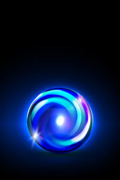 Abstract blue glowing ball for your design — Stock Vector