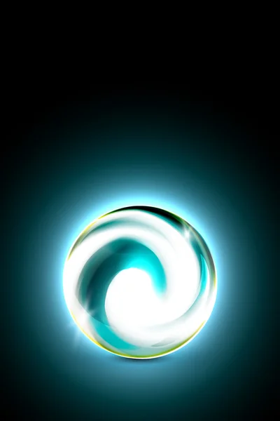 あなたの設計の抽象的な青い光るボール — ストックベクタ