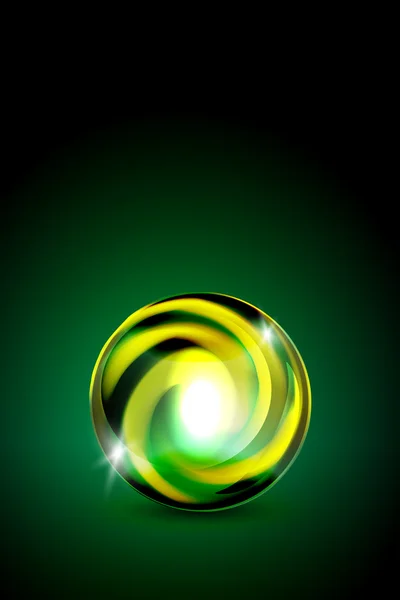 Boule lumineuse verte abstraite pour votre design — Image vectorielle