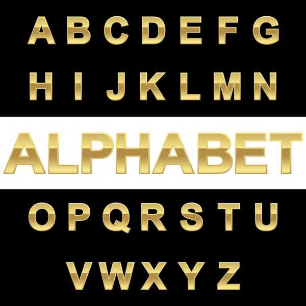 Golden alphabet — Stock Vector