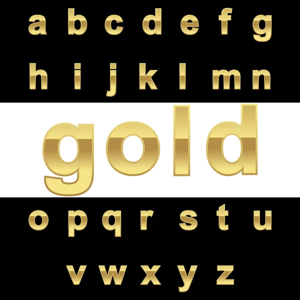 Golden alphabet with word "GOLD" — Stock Vector