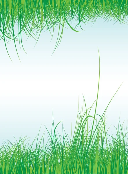 上空の背景を持つ草フレーム — ストックベクタ