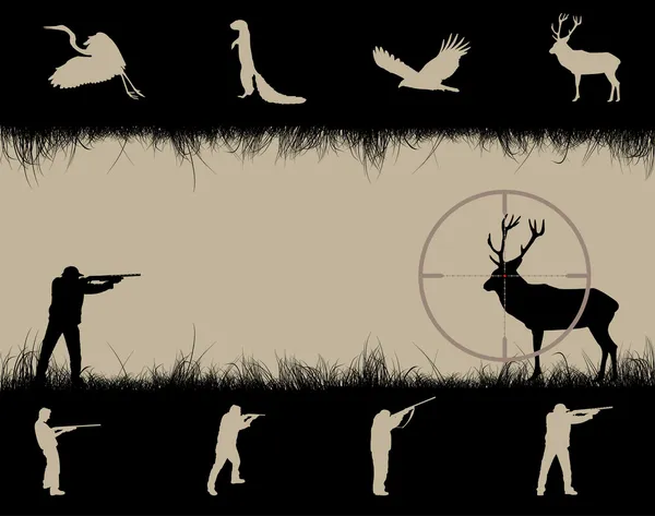 çerçeve ile keskin nişancı dürbünü, hayvanlar ve avcılar