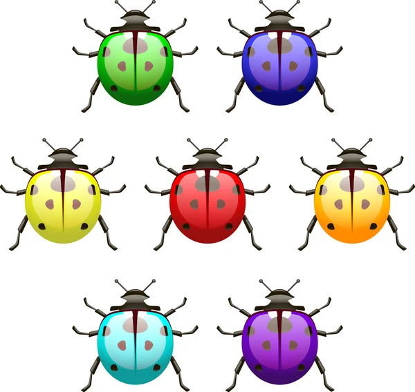 Isolated detailed acid-colored ladybird — Stock Vector