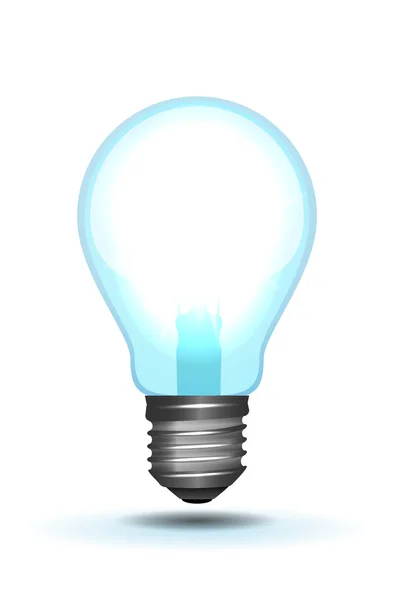 Transparent bulb with shadow on white — Stock Vector