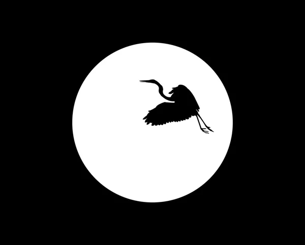 Swan dan bulan - Stok Vektor