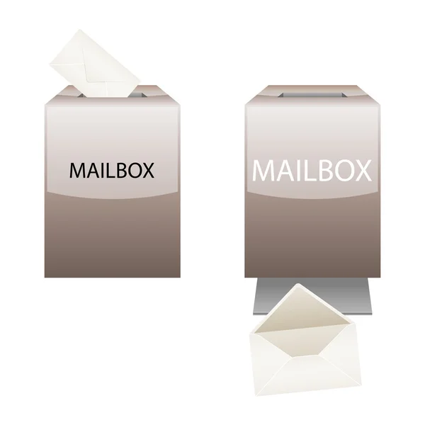 光沢のあるメールボックス カラーセットと乗算の影 — ストックベクタ