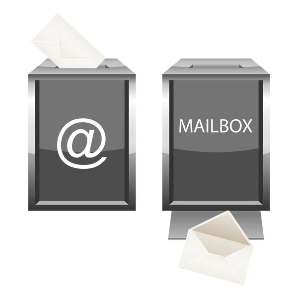 Glossy mailbox with envelope — Stock Vector