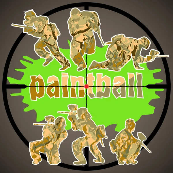 Paintball players — Stock Vector
