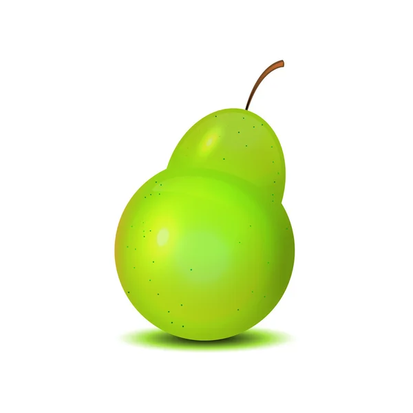 Isolated realistic pear on white — Stock Vector