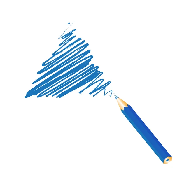 Triângulo azul manuscrito — Vetor de Stock