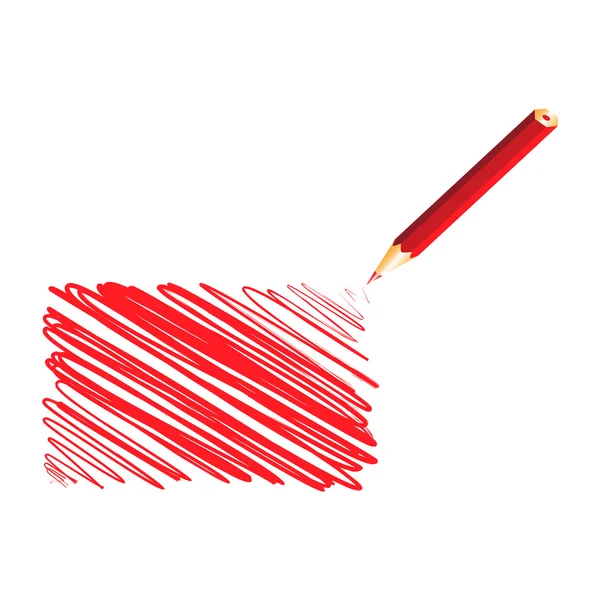 赤い手書き四角形 — ストックベクタ