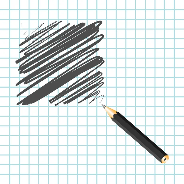 Cuadrado escrito a mano negro — Vector de stock