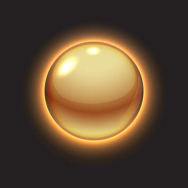 Boule lumineuse dorée sur noir Vecteur En Vente