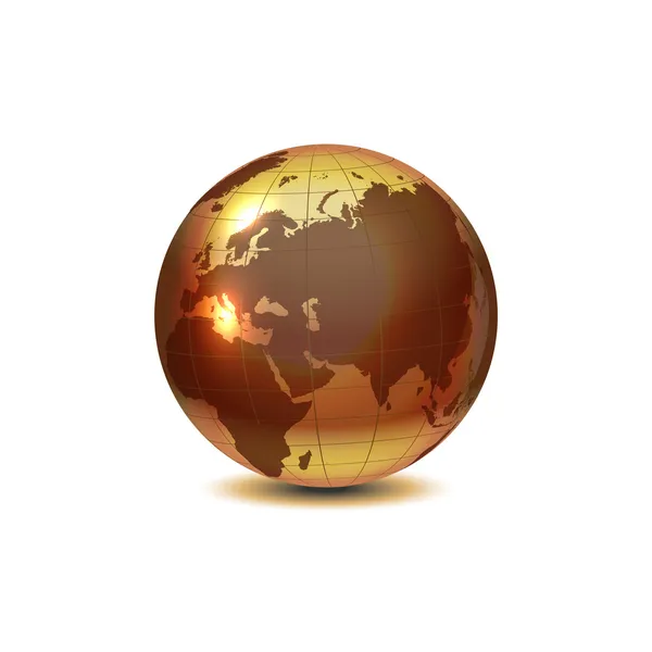Globe doré avec ombre Graphismes Vectoriels